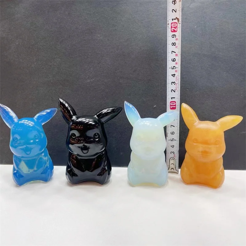 

10cm Natural Hand-carved Polished Cartoon Crystal Healing Stone Home Decor Creative Christmas Gifts For Kids 1pcs