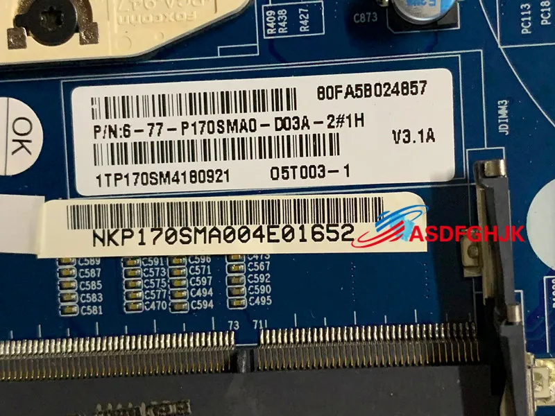 Imagem -02 - para Clevo Sager Computador Portátil Mainboard 671-p15s0-da3a 6-77-p170sma0-d03a P150smmb0e Nkp170sma004