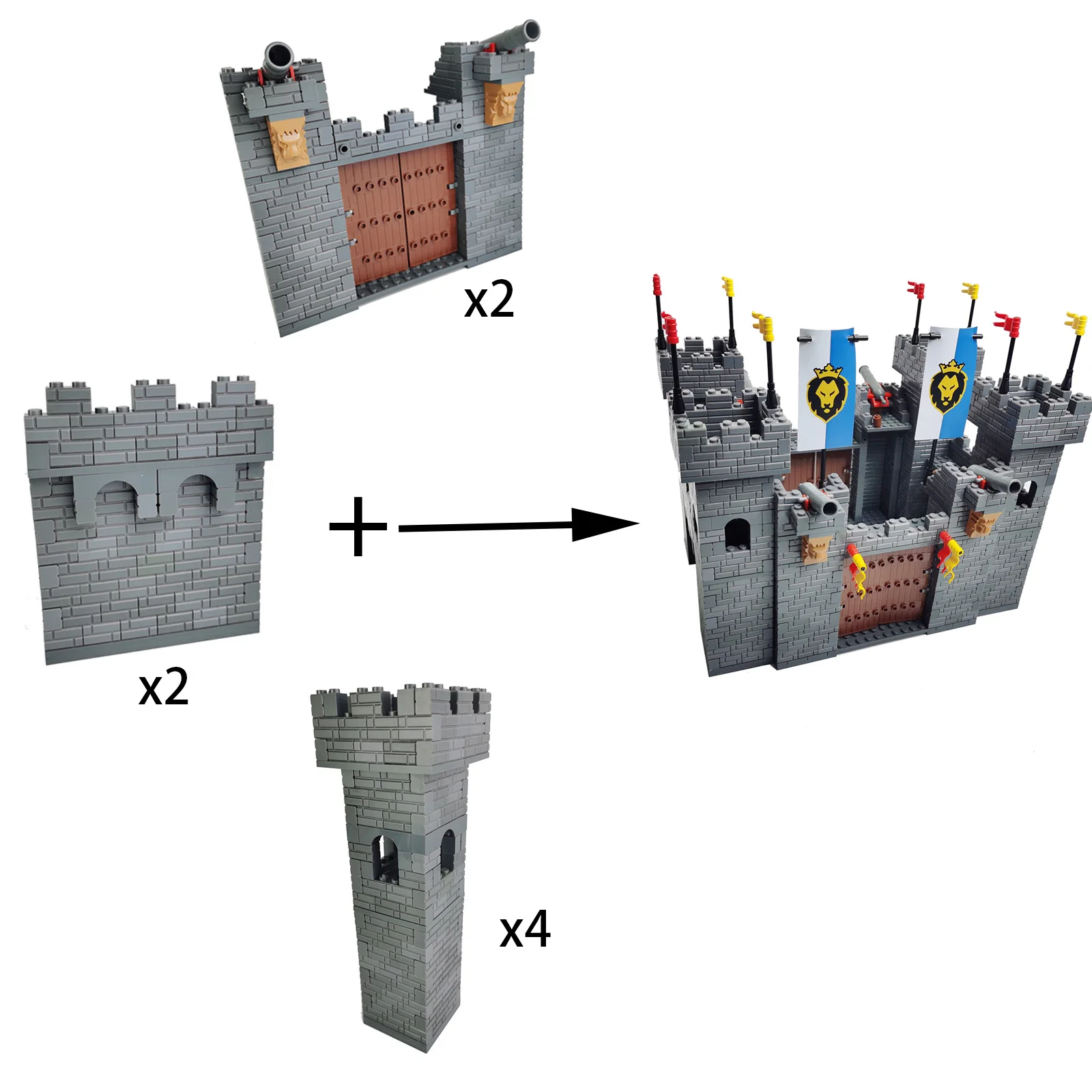 Gebäude Block DIY Festung Festung Hochburg Große Befestigten Burg bildungs Bricks Spielzeug Für Jungen Geschenk – Detail 4