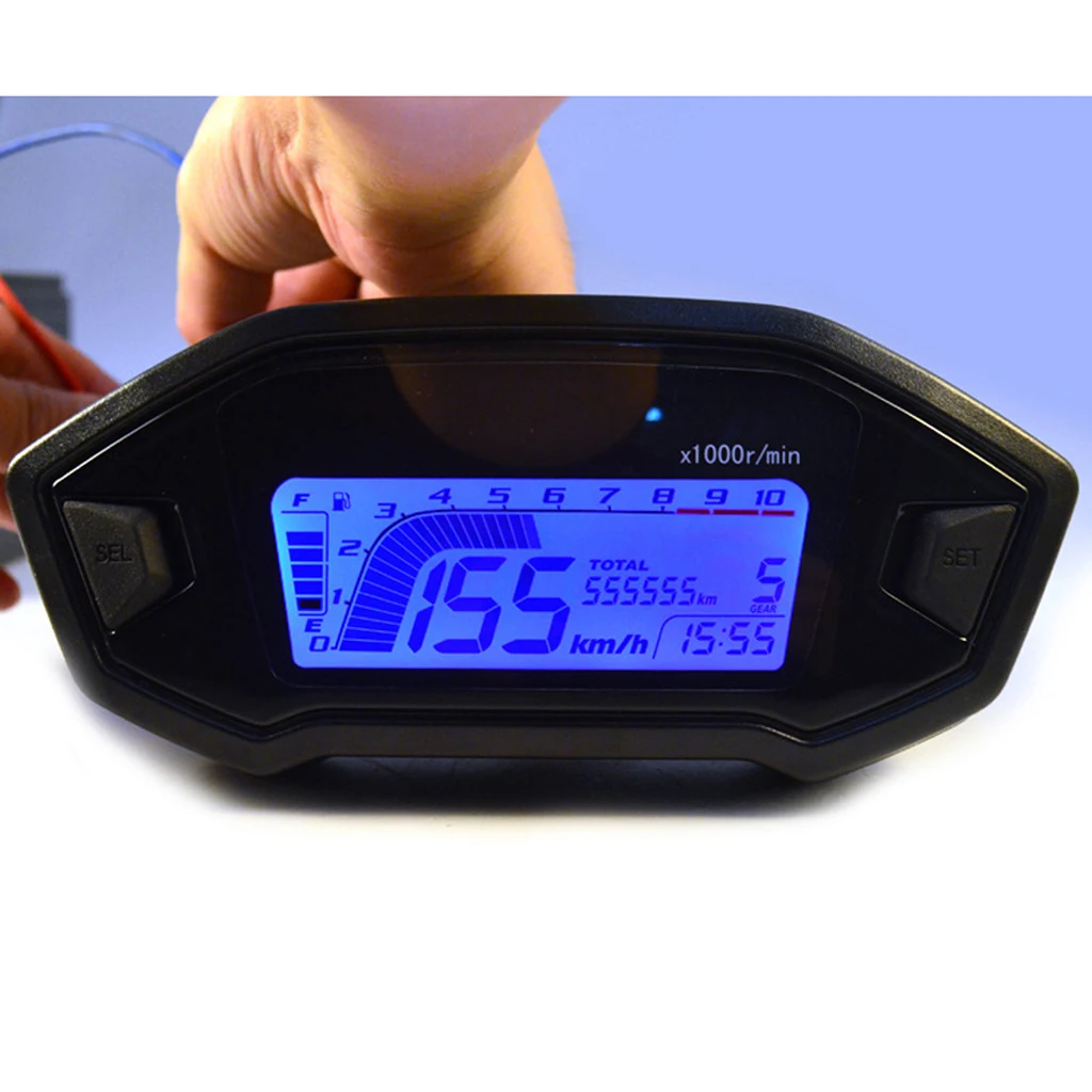 12V Universal Colorful LCD Screen Digital Odometer Speedometer Tachometer Gauge