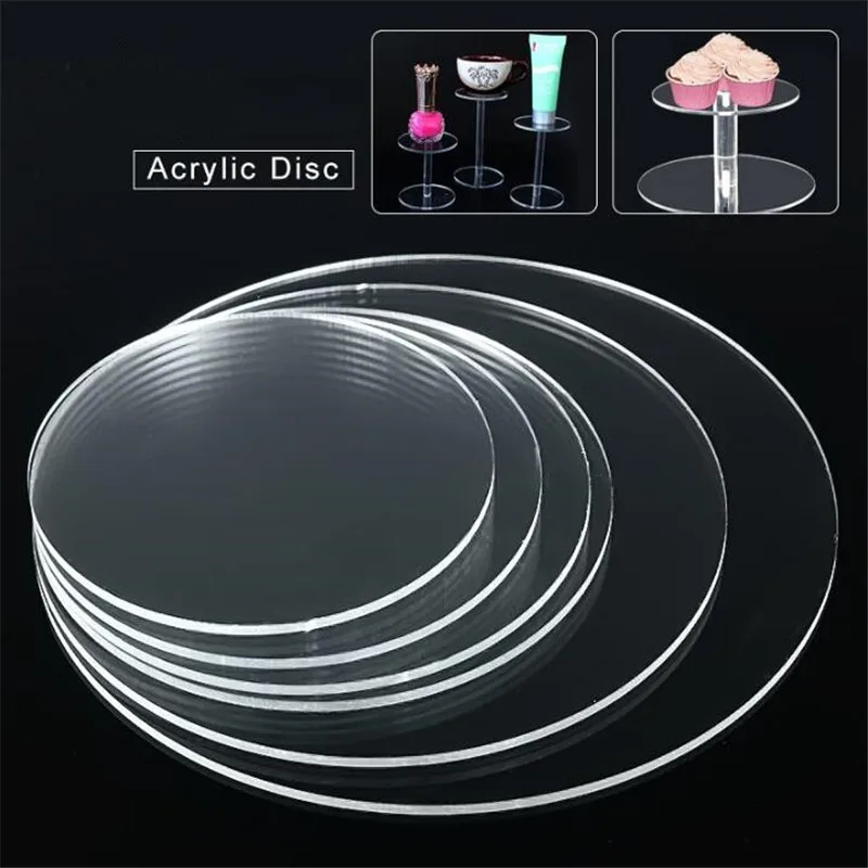 Small Round Plexiglass Transparent Clear Plastic Sheet Acrylic Board Organic Glass