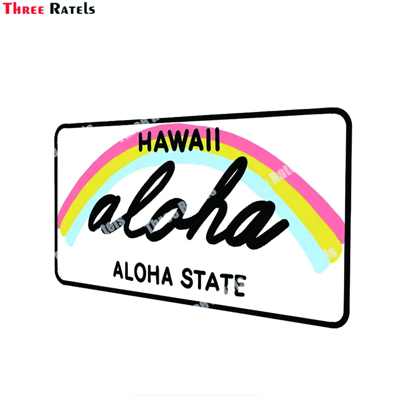 Three Ratels B412 For Vintage Hawaii License Aloha Trunk Car Sticker Personality Windshield Decal Refrigerator Graphics