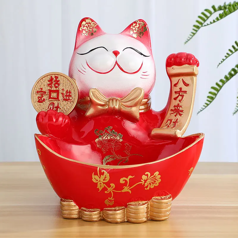 

Zhaocai Cat Ornament Deposit Pot Household Entrance Key Storage Plate Living Room Shoe Cabinet Decoration Wangcai Opening Gift