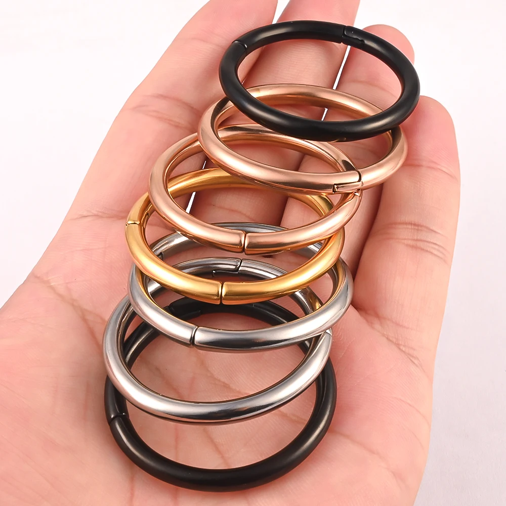 Vanku 2pcs Popular Stainless Steel Magnet Ear Weight Gauges Body Jewelry Hoop Earring Piercing Expanders Stretchers for Unisex