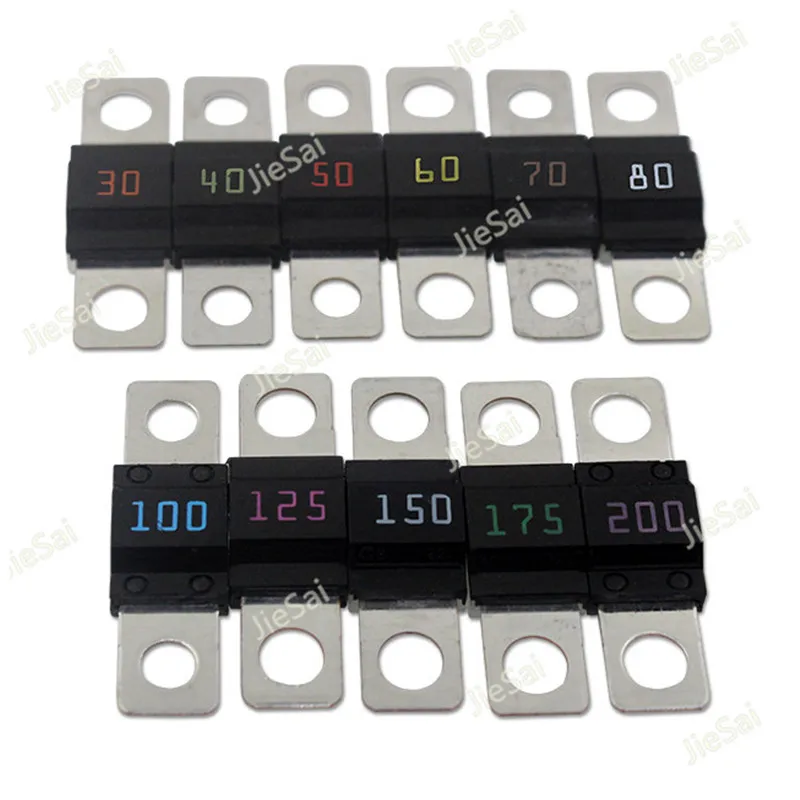 5 Pcs Screw Type Fuse Inserts Car Insurance Tablets High Current Fuses Fuse Holder 30A 40A 50A 100A 125A 150A 175A 200A