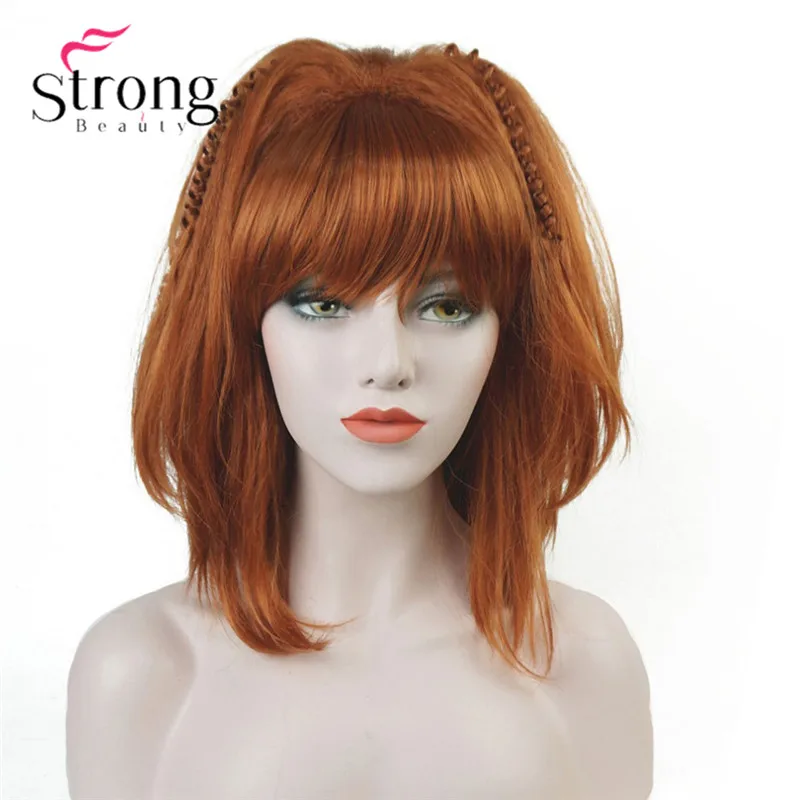 StrongBeauty-Peluca de cabello sintético para mujer, postizo de pelo rojo cobrizo, negro, Rubio, para fiesta de Halloween, Alla Pugacheva