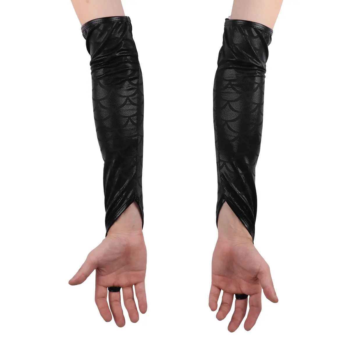Gants sans doigts métalliques sexy pour femmes, bleu ciel, vert, longueur de coude, fête, danse, cosplay, accessoire de club, brillants, longs gants de nuit