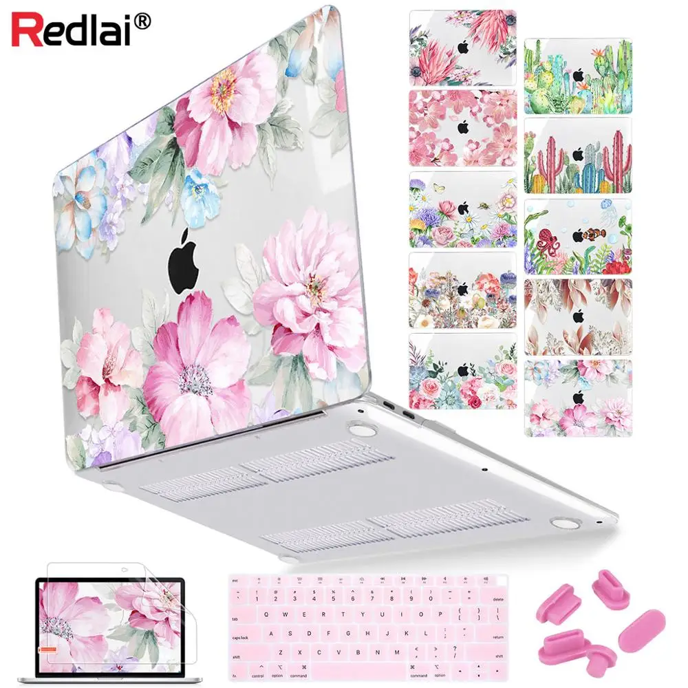 For MacBook Air 13 inch Case 2020 A2237 A2179 Cover Flower Print Laptop Case for MacBook Pro 13 16 Touch bar A2141 A2289 A2337