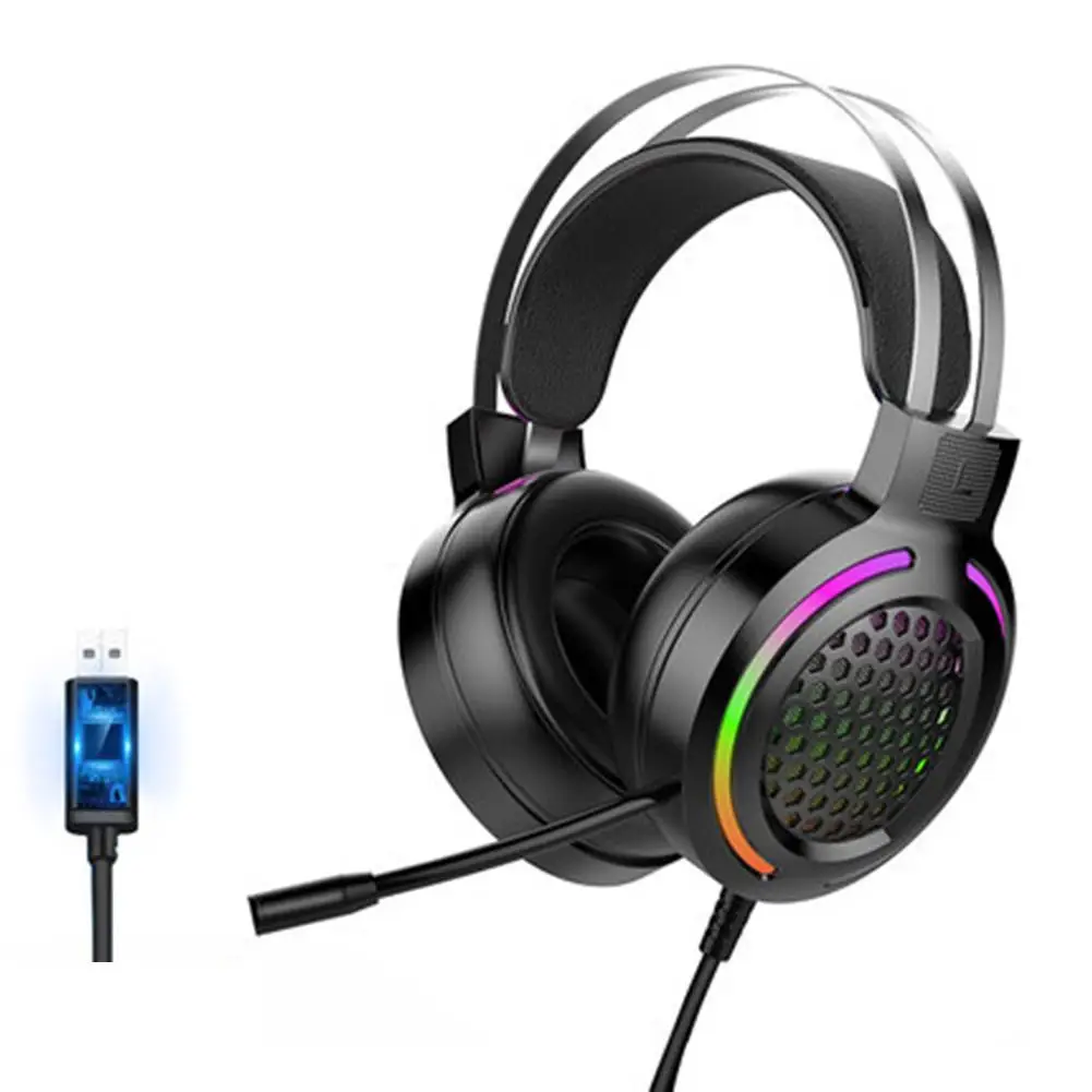 Pubg Caming Eraphone Hollow RGB Light Wired Headphone Heavy Bass Headset with Mic for Phone/Laptop