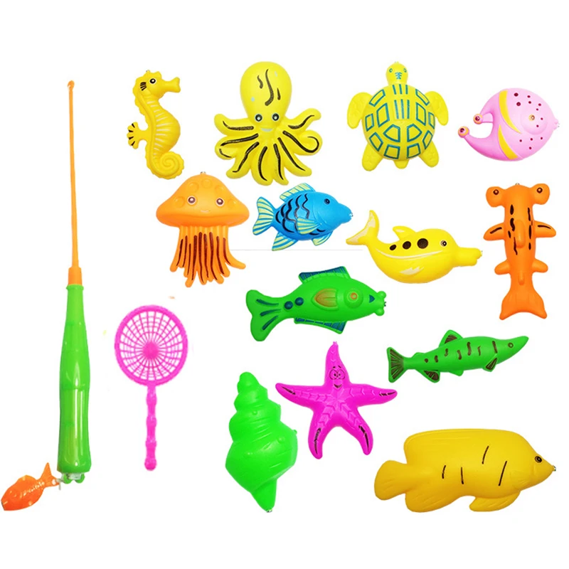 Magnetic Fishing Game Children Boy Girl Fishing Toy Set Suit Water Baby Learning Education Toys Floating Toy Fish Kids Gift Bath