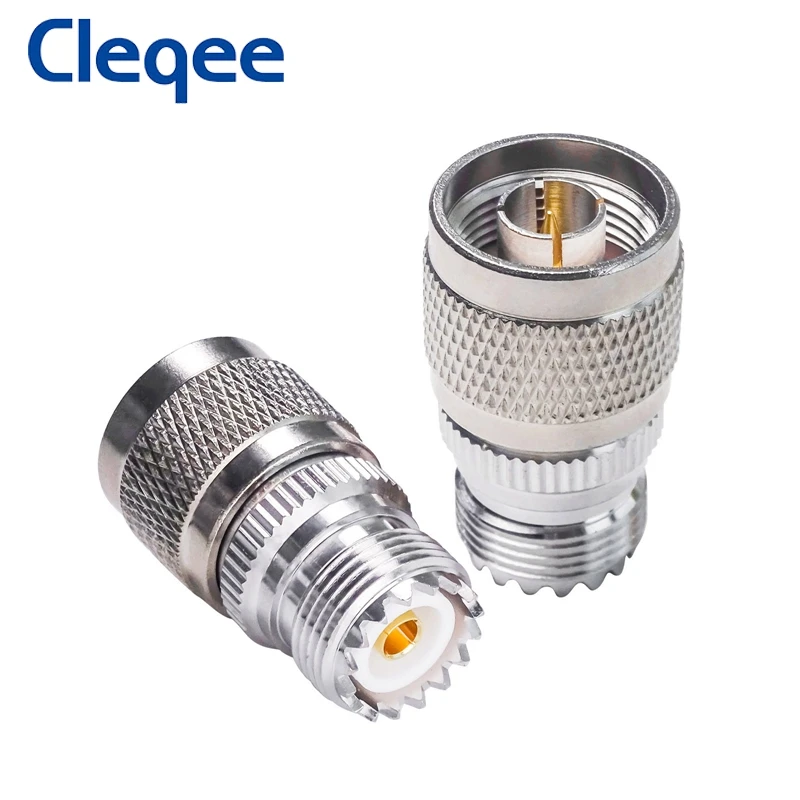 Cleqee N Type Male to UHF SO239 PL-259 Female Adapter RF Coaxial Adapter Copper Connector