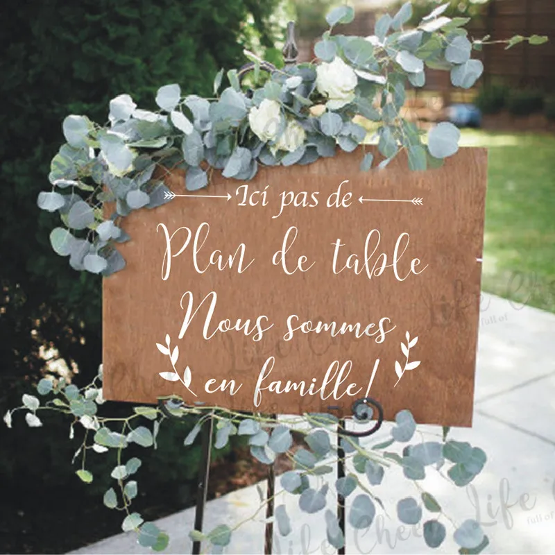 Wedding Decorative Sign Sticker Plan De Table  Quote Vinyl Decals We Are Family Texts Wedding Board Stickers Vinyl Art Decor