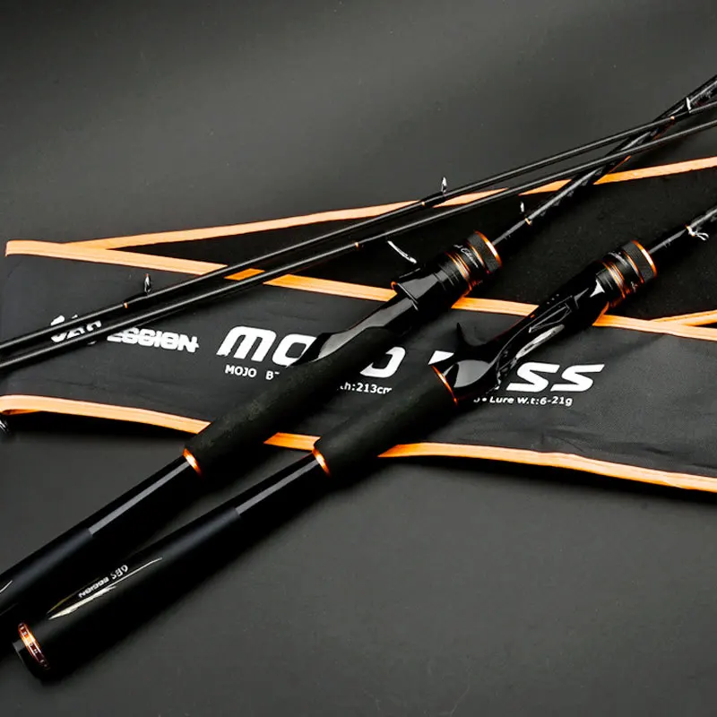 New Carbon Lure Fishing Rod ML/M/L/MH Power 1.98/2.13/2.28m Spinning Casting Rod 2 Sections Bass Pole 13KG Max Fishing