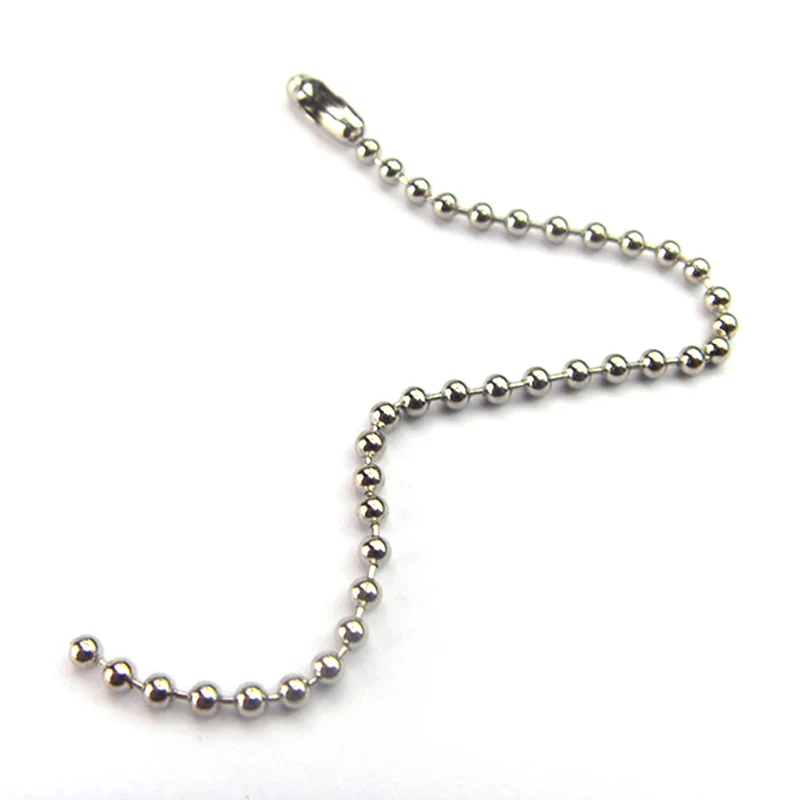 1000pcs 10cm 2.4mm STAINLESS STEEL Bead Ball Chain with Connector DIY Bag Cloth Key Chain Tags