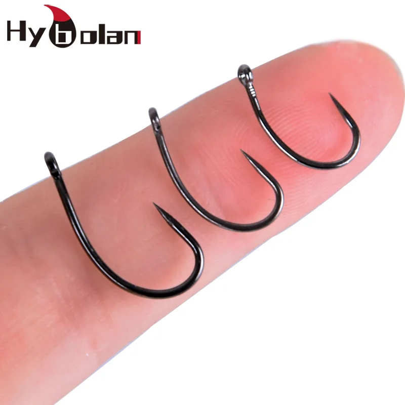 HYBOLAN Fly Fishing Hooks 50Pcs Carp Single hook High Carbon Steel Sharp Durable Fishhooks Accessories Tackle Pesca 8# 10# 12#