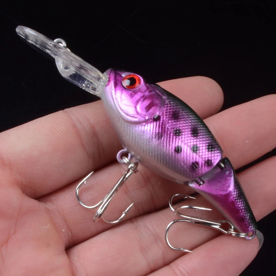 1pcs Floating Minnow Fishing Lure Hard Artificial Crank Baits 3D Eyes 9.5cm 10.5g Wobblers Crankbait treble hooks bass pesca