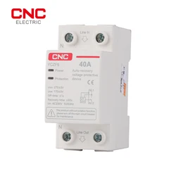 CNC 1P+N AC 230V Top in and Bottom out Self-recovery Overvoltage and Undervoltage Protector