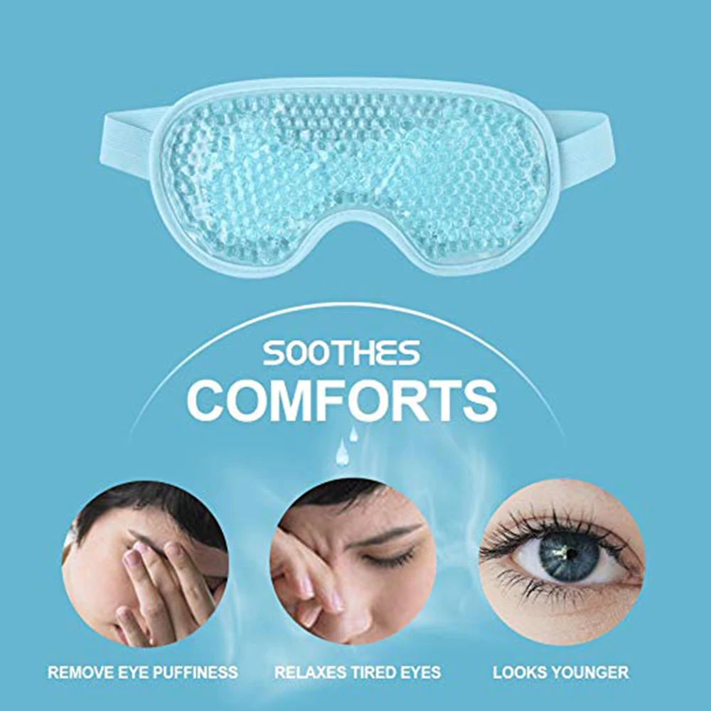 New Gel Eye Mask Reusable Beads for Hot Cold Therapy Soothing Relaxing Beauty Gel Eye Mask Sleeping Ice Goggles Sleeping Mask