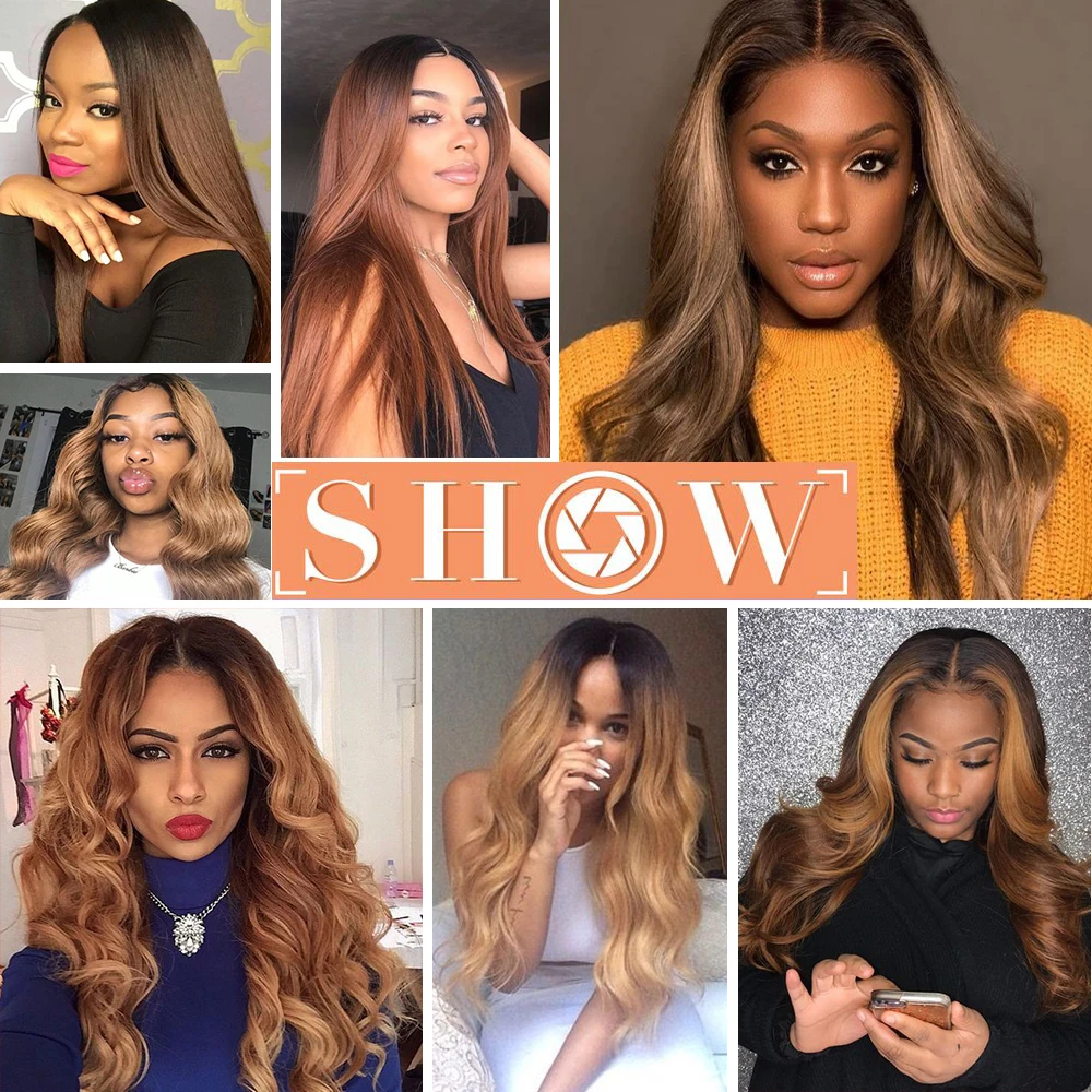 أومبير اللون الجسم موجة حزم الشعر البشري مع إغلاق البرازيلي عذراء الشعر حزم 1b/4/27 1b/4/30 نسج الشعر حزمة الشعر البشري #6