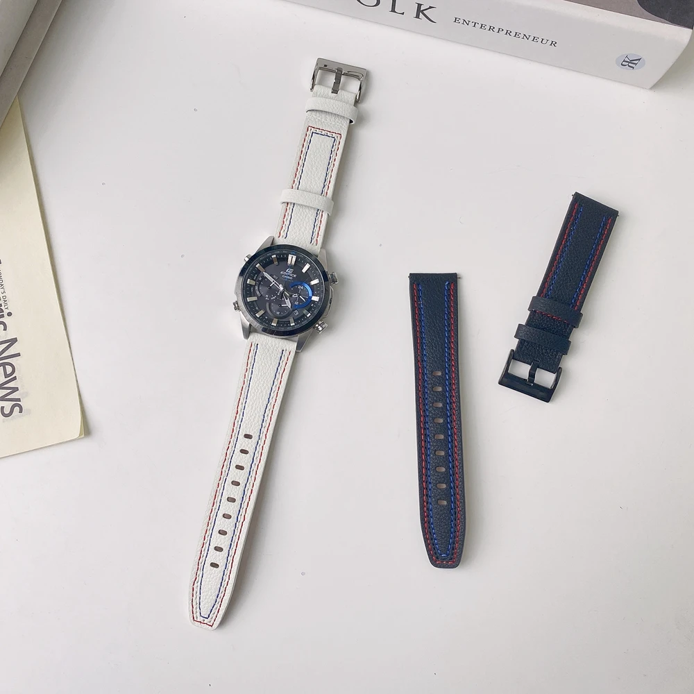 20 cinturino in pelle 22mm per Samsung Galaxy Watch 3 4 40/44mm Classic 42/46mm Gear Sport S3S2 Huami Amazfit gtr bip cinturino huawei gt2