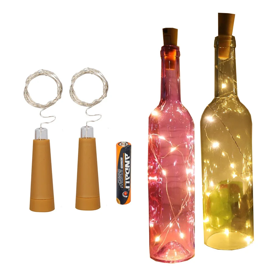 

2/4/5PCS 2M 20LED Wine Bottle Cork String Light AAA Battery DIY Wine Bottle Stopper Fairy Light Christmas Wedding Party Garland