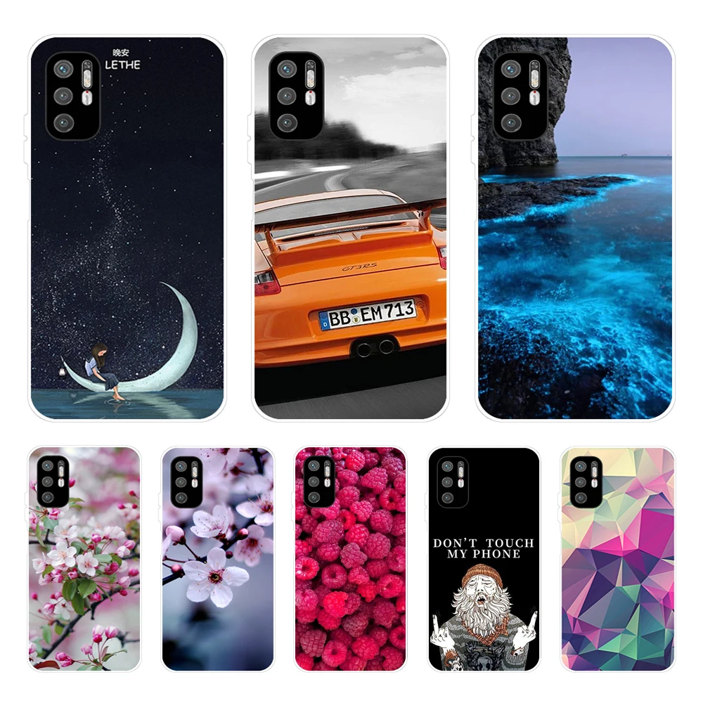 For POCO M3 Case 6.53 inch Soft Silicone Black Phone Cases for Xiaomi Poco M3 Pro 5G Back Cover TPU Cartoon Coque M 3 PocoM3