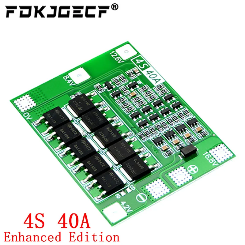 4S 40A Li-ion Lithium Battery 18650 Charger PCB BMS Protection Board with Balance For Drill Motor 14.8V 16.8V Lipo Cell Module