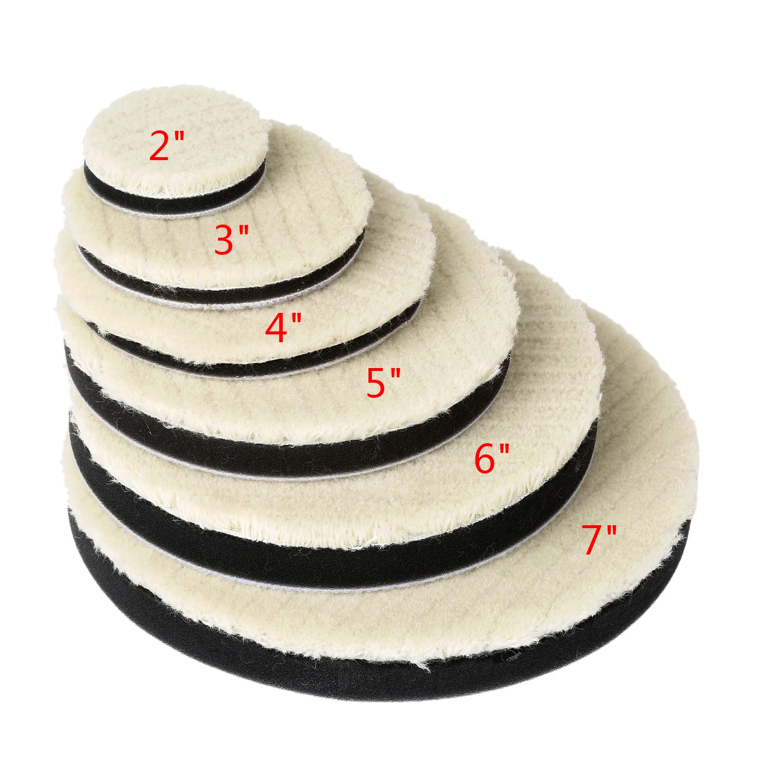 2Pcs 2/3/4/5/6/7 Inch Car Polishing Disc Wool Polishing Pad for Car Polisher Detail Mirror Finish Polish 50/80/100/125/150/180mm