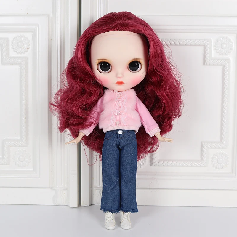 ICY DBS Blyth doll white skin joint body Red hair Hand-painted face panels, long eyelashes and sleepy eye.NO.BL23693134268