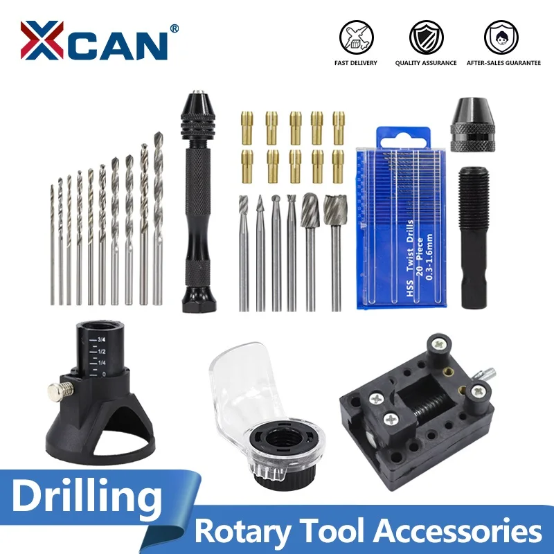 

XCAN Wood Drilling Tools HSS Rotary Bit with Mini Drill Chuck Quick Change Keyless Chuck Twist Drill Bit Hand Drill