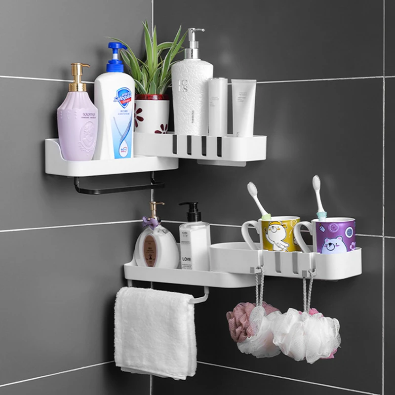 

Bathroom Shelf WC Shampoo Holder Shower Shelves Wall Mount Kitchen Storage Basket Cosmetic Rack Home Organizer Bath