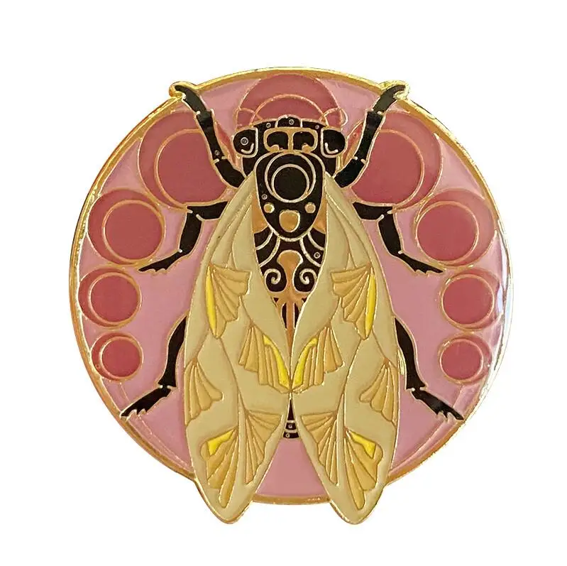 Art Nouveau Cicada Insect EnamelPin Gorgeous Decoration on Jackets or Backpacks