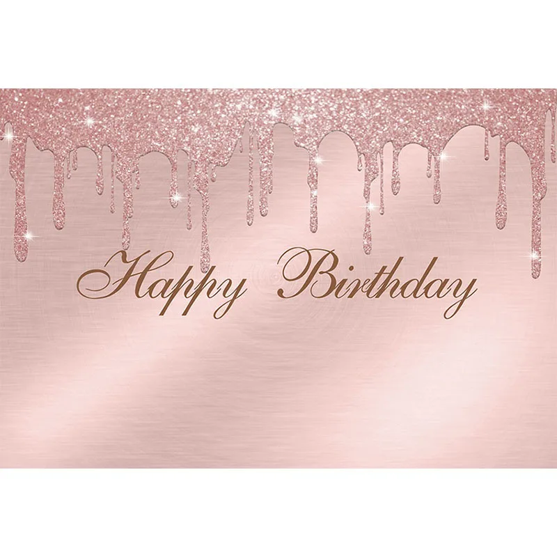 Avezano menina feliz aniversário pano de fundo rosa ouro rosa brilho fotografia estúdio foto fundo photozone decoração adereços
