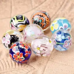 1pcs 20mm Big Round Handmade Flower Lampwork Glass Loose Beads for Jewelry Making DIY Crafts Findings