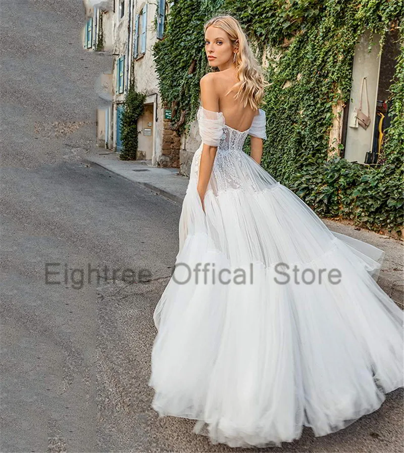 Eightree abiti da sposa Sexy in pizzo con spalle scoperte 2021 abiti da sposa Vintage abito da sposa Sexy Boho Vestido de Noiva princess esa