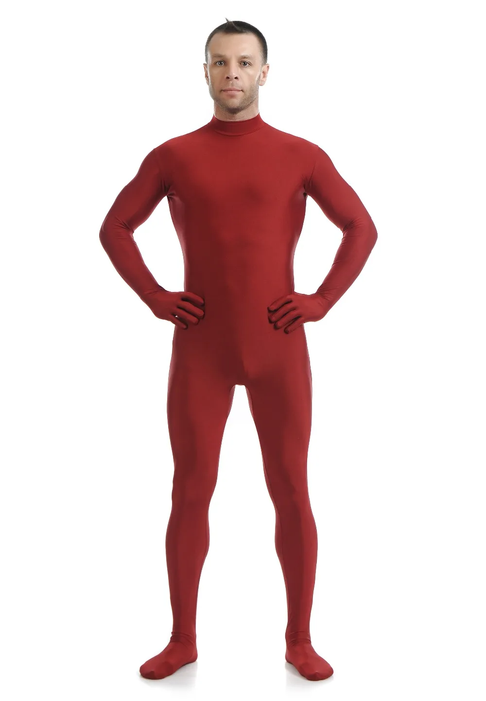 SPEERISE Red Spandex Zentai Full Body Skin Tight Jumpsuit Unisex Zentai Suit Bodysuit Costume for Women Unitard Dancewea