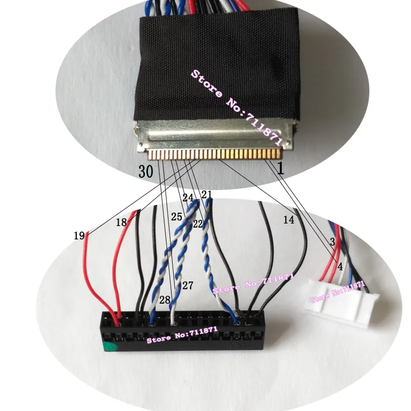 0.5 Pitch 30P 30Pin 20453-030T 1 Lane 2 Lanes eDP Lcd Screen Cable Line 30 Pin 20455-030E eDP Screen Line Cable Cord 30P edp