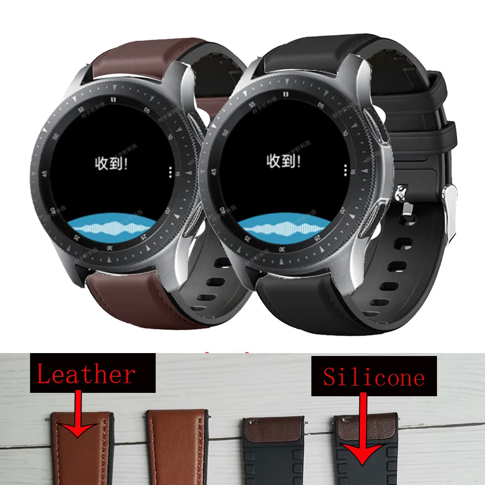 Leather band for Samsung Galaxy watch 3 45mm/46mm/42mm/Active 2 Gear S3 Frontier 20mm/22mm bracelet Huawei GT/2/2e strap 46 mm