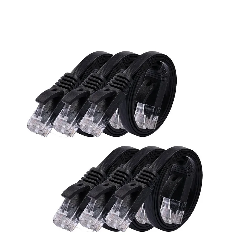 6pack 15cm 50cm 1m 2m3m5m10m 30m 98FT cable CAT6 Flat UTP Ethernet Network Cable RJ45 Patch LAN cable black/ blue / white color