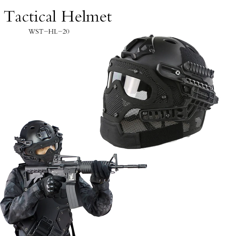 

Tactical Helmet Steel Mask Integration Full Face Cover All-Directional Protective Equipment Helmet G4 System CS Helmets