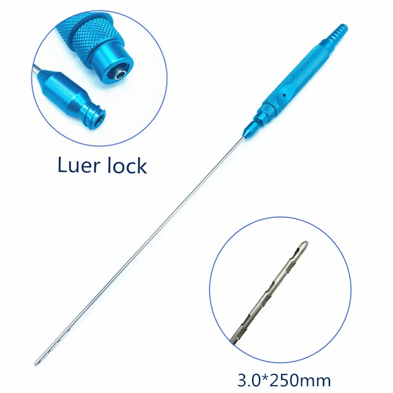 Liposuction cannula fat transfer needle Luer Lock aspirator fat harvesting cannula and Titanium Handle