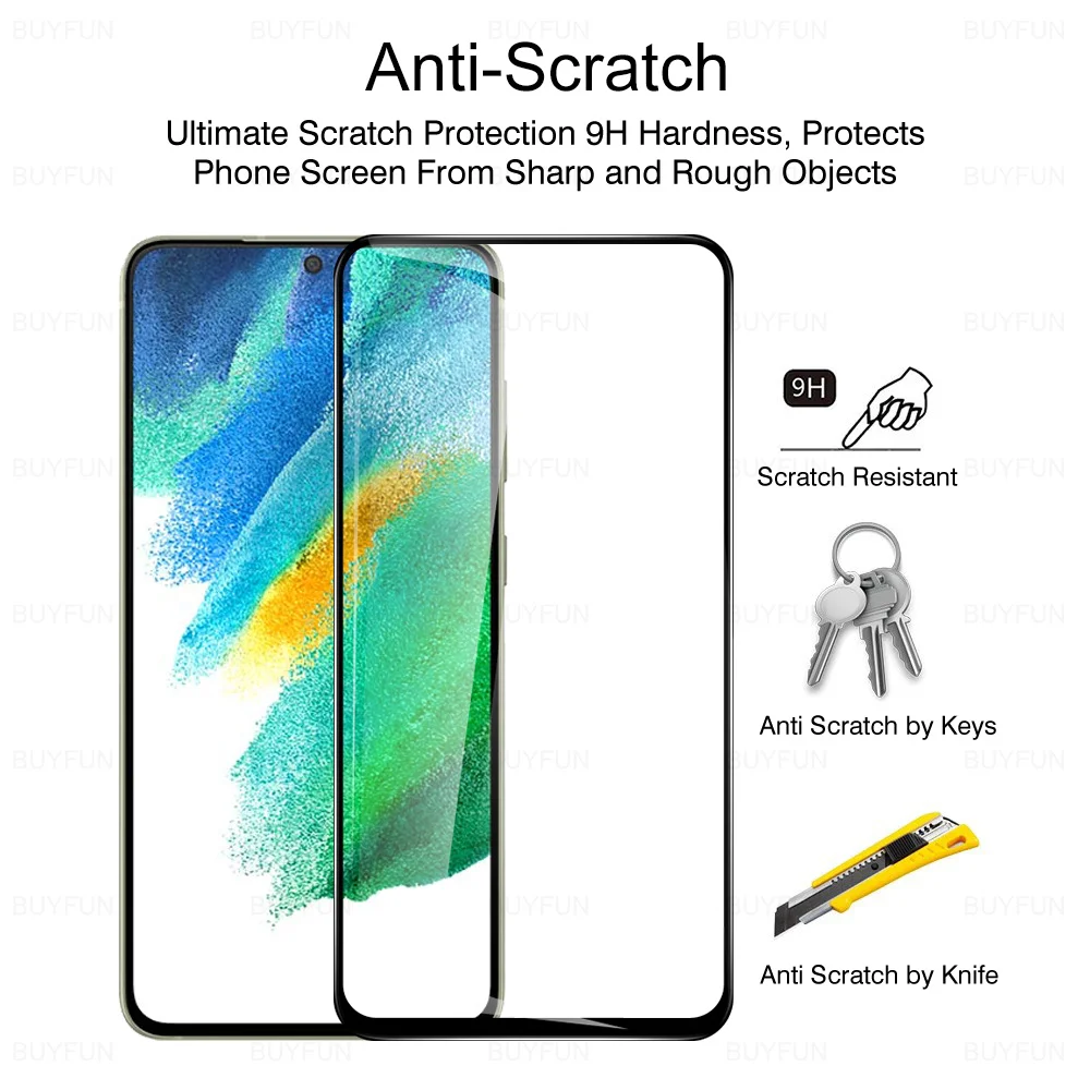6in1 Full Cover Tempered Glass For Samsung Galaxy S21 FE 5G Screen Protector For Samsung S21 S20 FE Camera Lens Protection Film