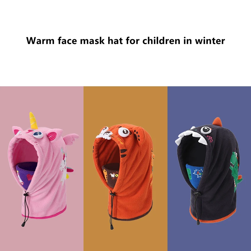 Kids Winter Fleece Warmer Balaclava Cap Thermal Tactical Military Helmet Windproof Full Face Mask Cover Ski Beanies For Boy Girl