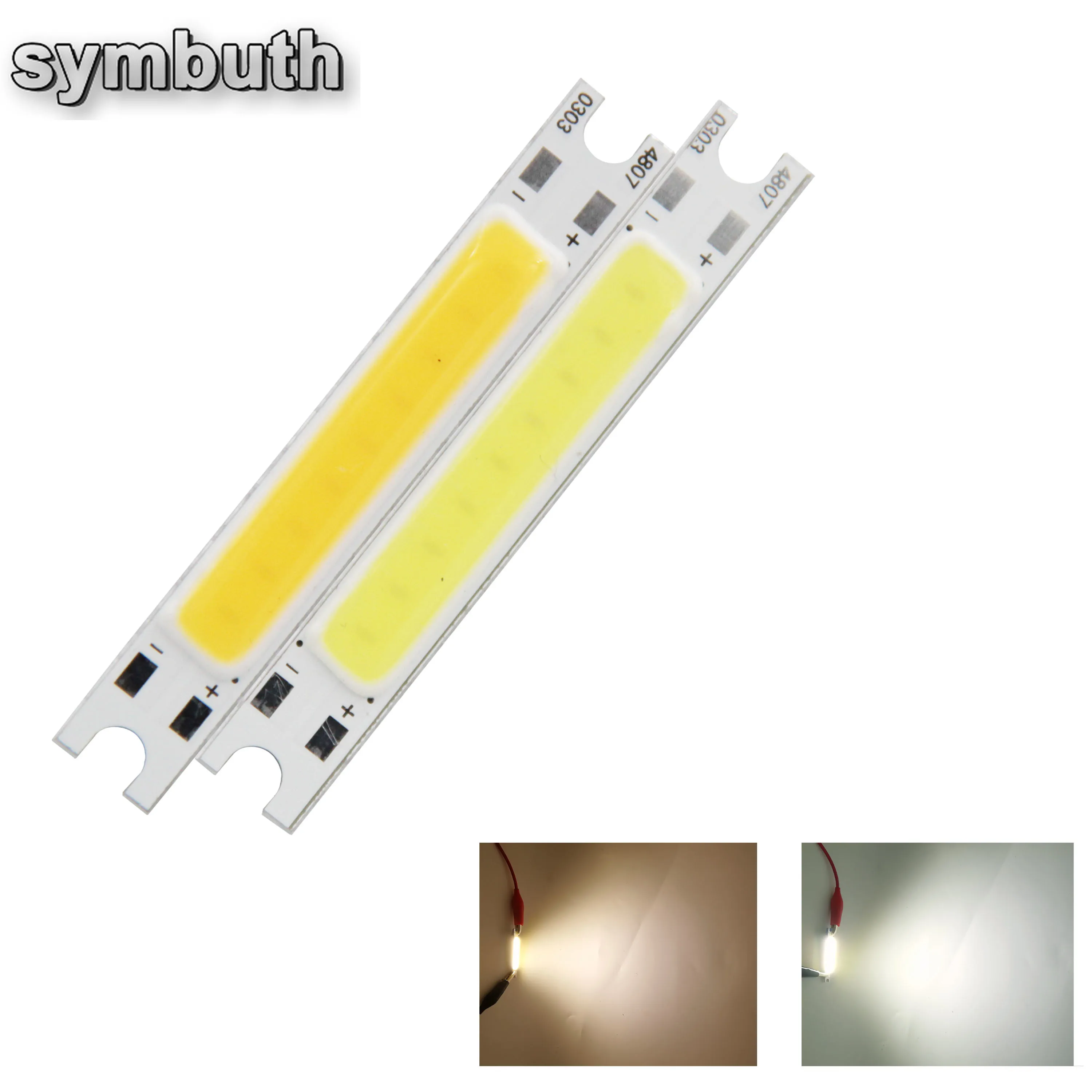 LED Wall Lamp Light Source 48x7mm 3W 9v DC 300mA COB Bulb Chip on Board Bar Strip for DIY Table Desk Lighting