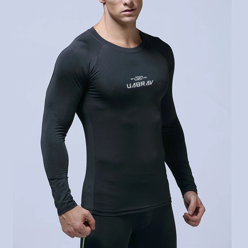 Dry Fit Compression Shirts Men Winter Fitness Long Sleeves Running Shirt Men Gym T Shirt Football Jersey Sportswear Sport Tight