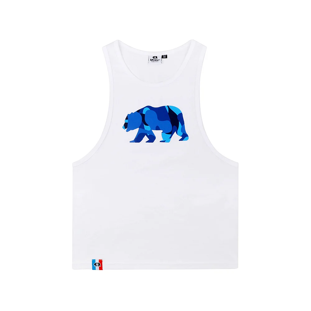 

2021 Premium Quality California Bear Gym Tank Tops Men's Plus Size Cotton Undershirt Male Blue Camouflage Vest S M L XL 2XL 3XL