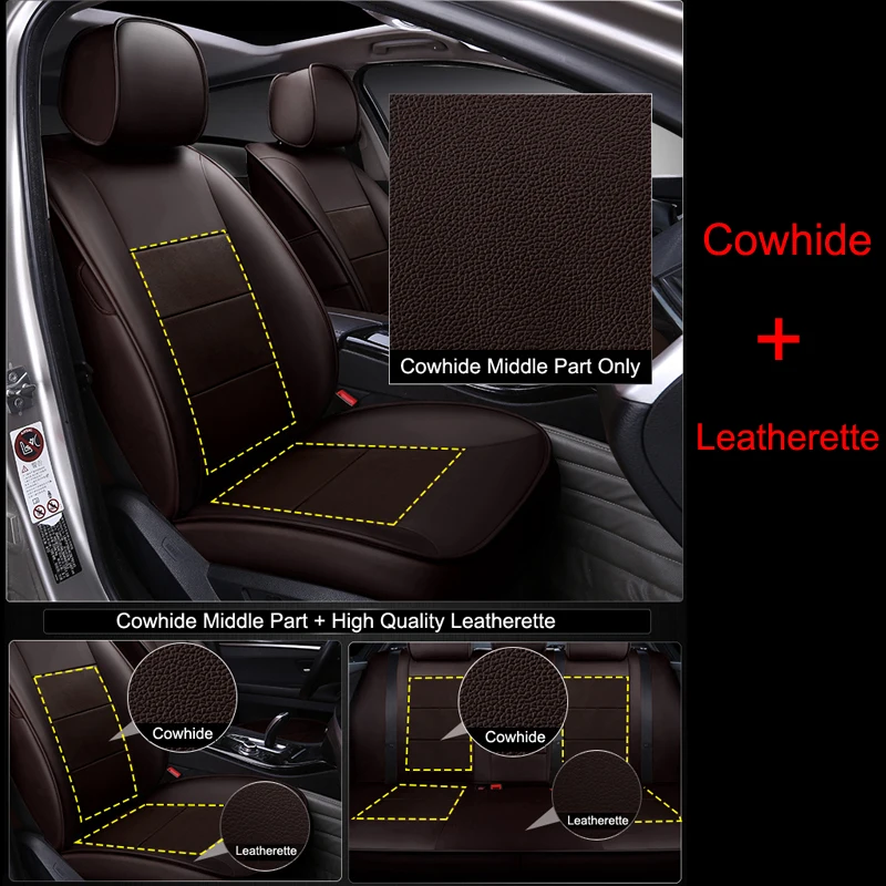 CARTAILOR Leather Cowhide Cover Seat Car Styling for Land Rover Discovery 5 Car Seat Covers & Accessories Custom Seats Protector