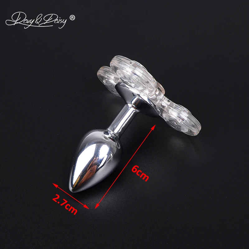 DAVYDAISY LED Light Fidget Spinner Butt Plug Novel Anal Toy For Couples Sexy Stainless Anal Plug Tail Plug Adult Sex Toy AC126