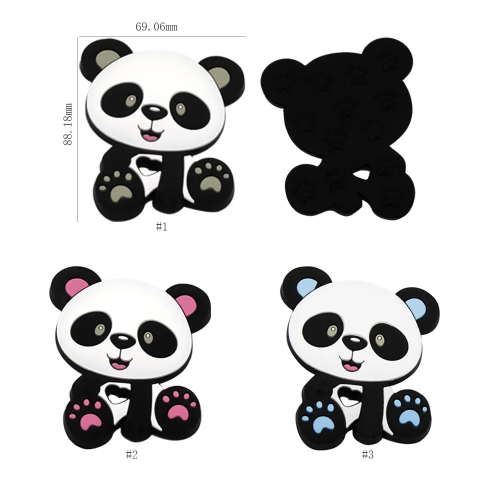 Cute-Idea Panda 1PC Silicone Teethers Food Grade Animal Baby Teething Gift Chewing Toddler Toys Rodent Accessories DIY Teether