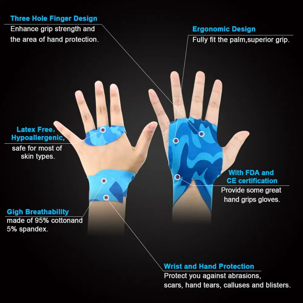 Non-slip gloves and hand protection for gymnastics and cross training, useful, 2-part set